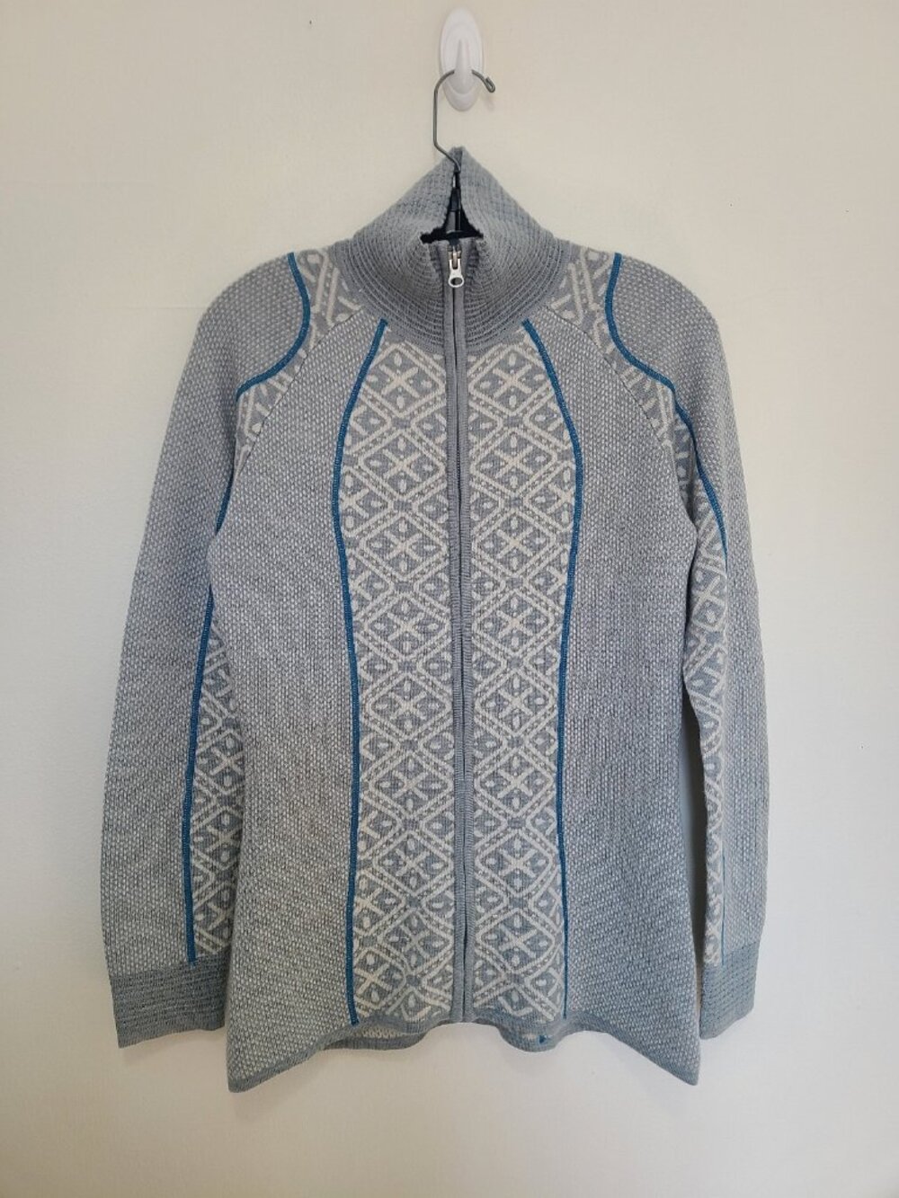 Smartwool Dacono Full Zip Sweater Women's Gray Heather size M